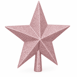 Kerstboom piek ster glitter roze 23 cm