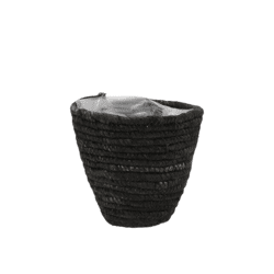 Bloempot seagrass mand zwart 12 cm
