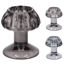 Theelichthouder Nova Mushroom Black 9 cm