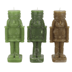 Candle Frosty Nutcracker green mix 7 x 20 cm 3 assorted