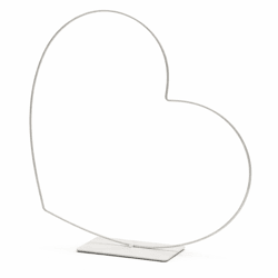Decoratie Hart Frame liggend wit 58 cm