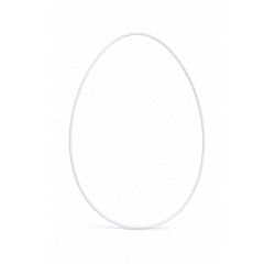 Decoratie ring Egg metaal wit 24 x 35 cm
