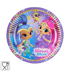 Wegwerp bordjes Shimmer & Shine papier 8 stuks
