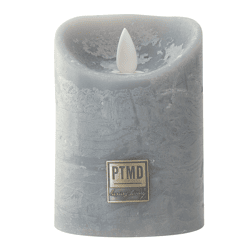 PTMD Battery-Operated LED Pillar Candle, Large, Gray, 10 x 15 cm