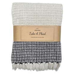 Take a Plaid 12 gerecycled katoen zwart 130 x 180 cm