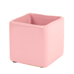 D&M bloempot vierkant Basic roze 11 cm