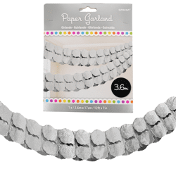 Feest slinger papier zilverkleurig 360 cm