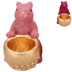 Bowl Jingle squirrel sitting pink 22 cm 2 assorted