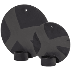 Wand theelichthouder zwart 20 cm set van 2