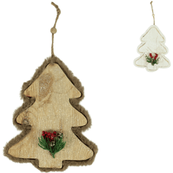 Hanger Kerstboom 19,5 cm 2 assorti