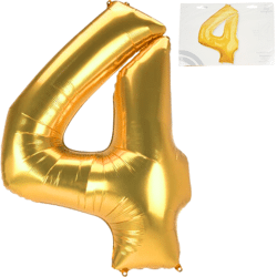 Folie ballon jumbo cijfer 4 goudkleurig 137 cm