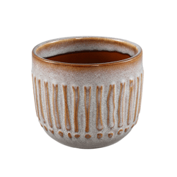 PTMD bloempot Ruuby S grijs/bruin 11 cm