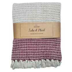 Take a Plaid 12 gerecycled katoen rood 130 x 180 cm