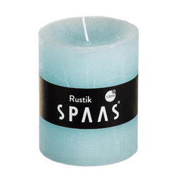 (R) Spaas stump candle rustic sky blue 7 x 8 cm
