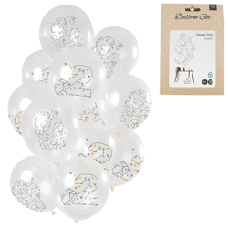 Ballonnen Origami cijfer 2 jaar 30 cm set van 12