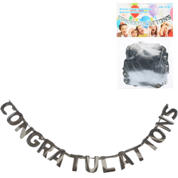 Slinger Congratulations zilverkleurig 2 m