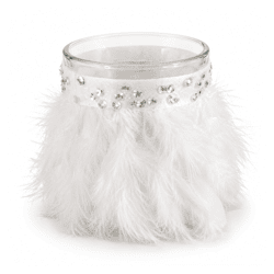 J-Line theelichthouder Feather wit 9 cm
