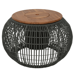 (R) Bijzettafel met vak Seville grijs 58 cm