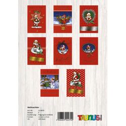 Weihnachtskarten rot - 100 Stück - 8 Motive
