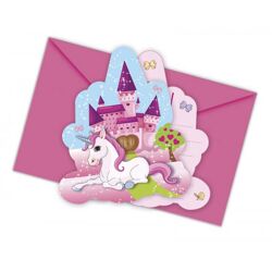 Unicorn - 6 Einladungskarten mit Umschlag