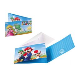 Super Mario - Einladungskarten, 8 Stück