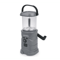 EASYmaxx Solar-Leuchte mit Radio & Dynamo Kurbel – Anthrazit
