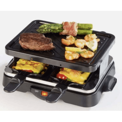 Cuisine Edition Raclette Grill 500W – Für 4 Personen Schwarz – A-Ware