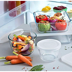 Pyrex Daily – Rundform mit Deckel 1,6 L – Glas & Kunststoff – A-Ware