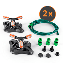 EASYmaxx Gartensprinkler rotierend 2er Set / Zur gleichmäßigen Bewässerung