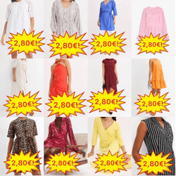 2,80 € Mix Stock Kleider Kategorie A, Markenware aus deutschen Katalogen, Größen 32–54, Sommer Herbst Frühling, sofort verfügbar und versand