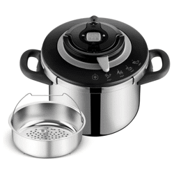 Tefal 6-L Edelstahl-Schnellkochtopf – P4550700 – Sicher, robust & energieeffizient – Neuware