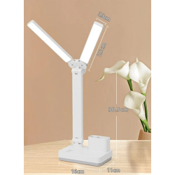 LED-Doppelkopf-Schreibtischlampe USB/AKKU
