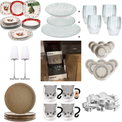 18 € Geschirr Mix Kategorie A/B/C bekannte Marken Teller Gläser Tassen Sets Glas Keramik ab 25 Stk Lagerware Deutschland