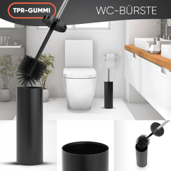 Klobürste Silikon mit geschlossenem Klobürstenhalter [geruchsfrei & hygienisch] Silikon