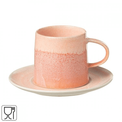 J-Line Becher und Untertasse Noa Porzellan Lachs 200 ml