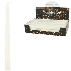 Stern Fabrik Abendessen Kerze Twist weiß 2,2 x 25 cm