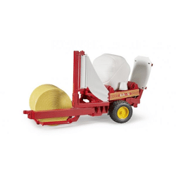 Bruder 02122 - Ballenwickler mit ockerbraunem und weißem Rundballen