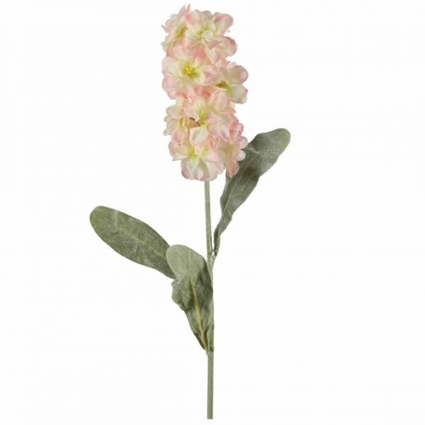 Kunstbloem Matthiola wit/roze 56 cm