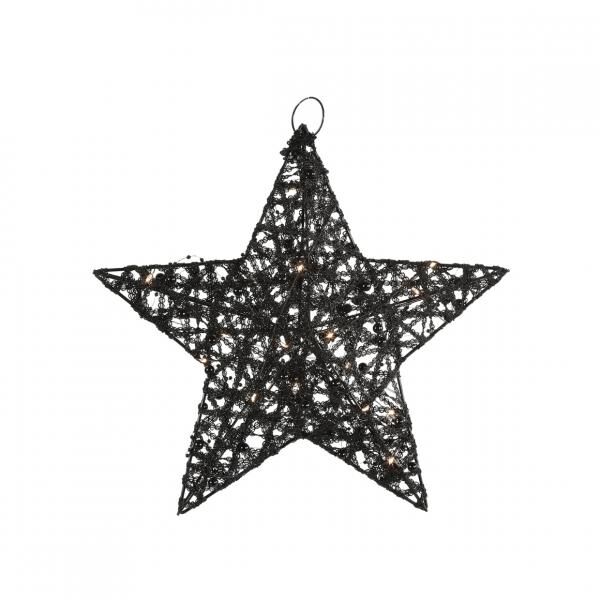 Countryfield Weihnachtsstern Lille S LED auf Batterie schwarz 30 cm