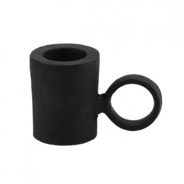 Kaarsenhouder Dobra metaal zwart 7 cm
