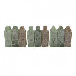 Candle Adam House green mix 6 x 16 cm 9 assorted