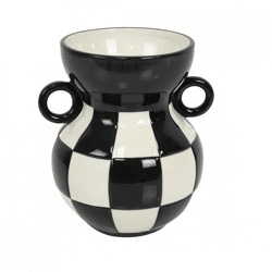 Housevitamin Vase Krug schwarz/weiss 17 cm