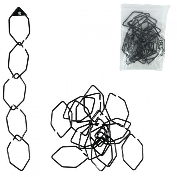 Verbindungsringe Metall Sechskant schwarz 8 cm ca. 20 Stück