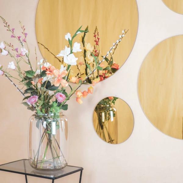 Housevitamin Wandspiegel rund gold 80 cm