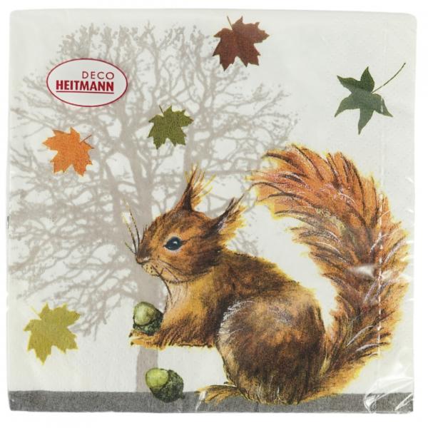 Deco Heitmann Servietten Eichhörnchen 33 x 33 cm 3-lagig 20 Stück.