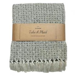 Take a Plaid 38 recycelte Baumwolle grün 130 x 180 cm