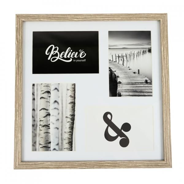 Fotorahmen 4 Passepartout Eiche 10 x 15 cm