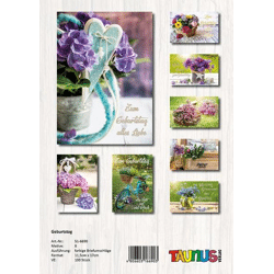 Birthday cards - 100 pieces - 6 motifs