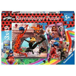 Miraculous / Ladybug - Helden Ladybug und Cat Noir - Puzzle - 3x49 Teile