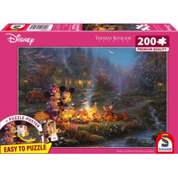 Disney Mickey and Minnie - Sweatheart Campfire - 200 piece jigsaw puzzle - Thomas Kinkade Collection
